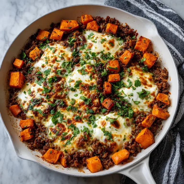 Cheesy Turkey and Sweet Potato Skillet Recipe