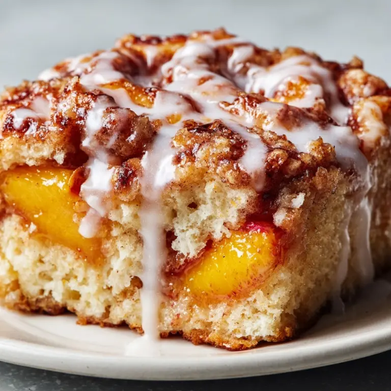 Spiced Peach Cobbler Cinnamon Rolls with Creamy Frosting Recipe