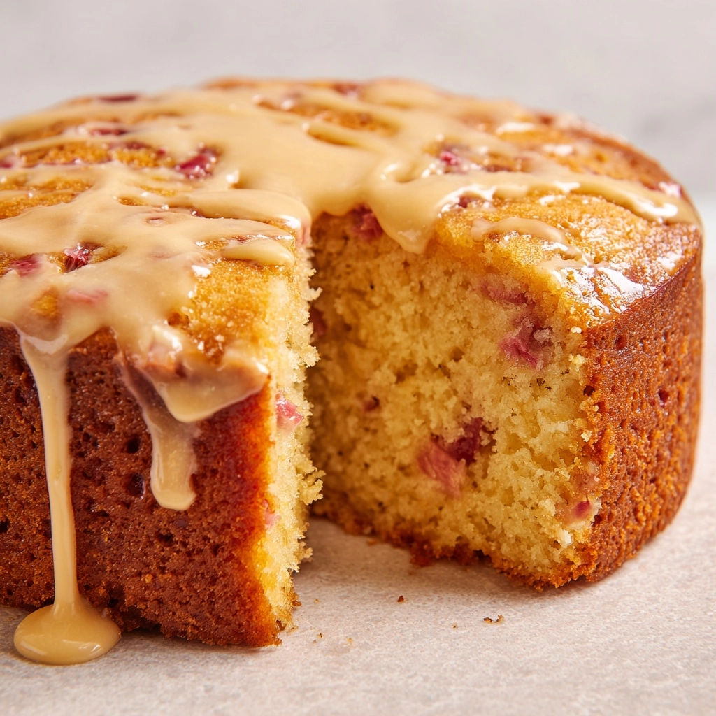 Rhubarb Cake with Butter Sauce Recipe - Recipe Image