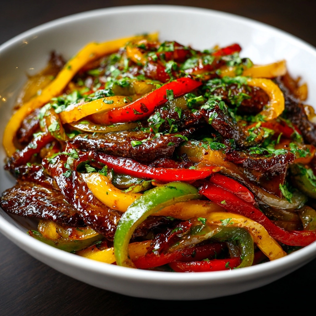 Pepper Steak with Bell Peppers and Onion Recipe