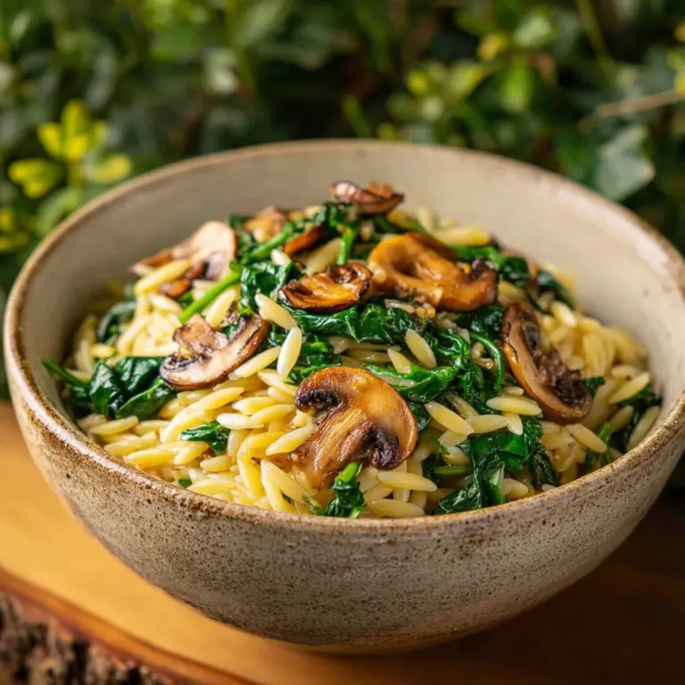 Spinach Mushroom Orzo Recipe