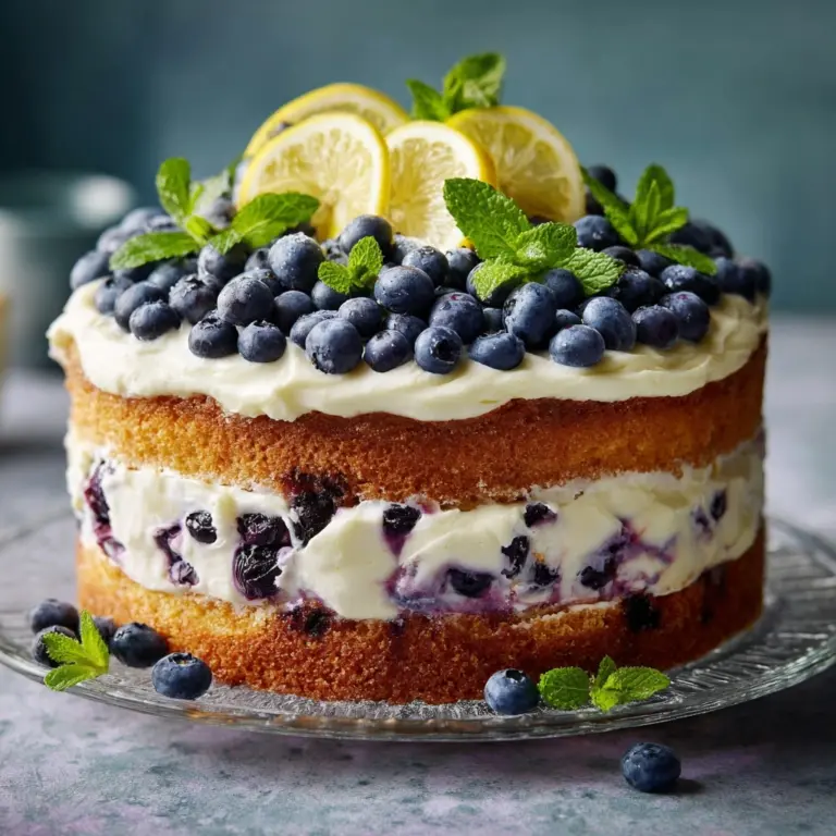 Blueberry Lemon Crème Cake Recipe