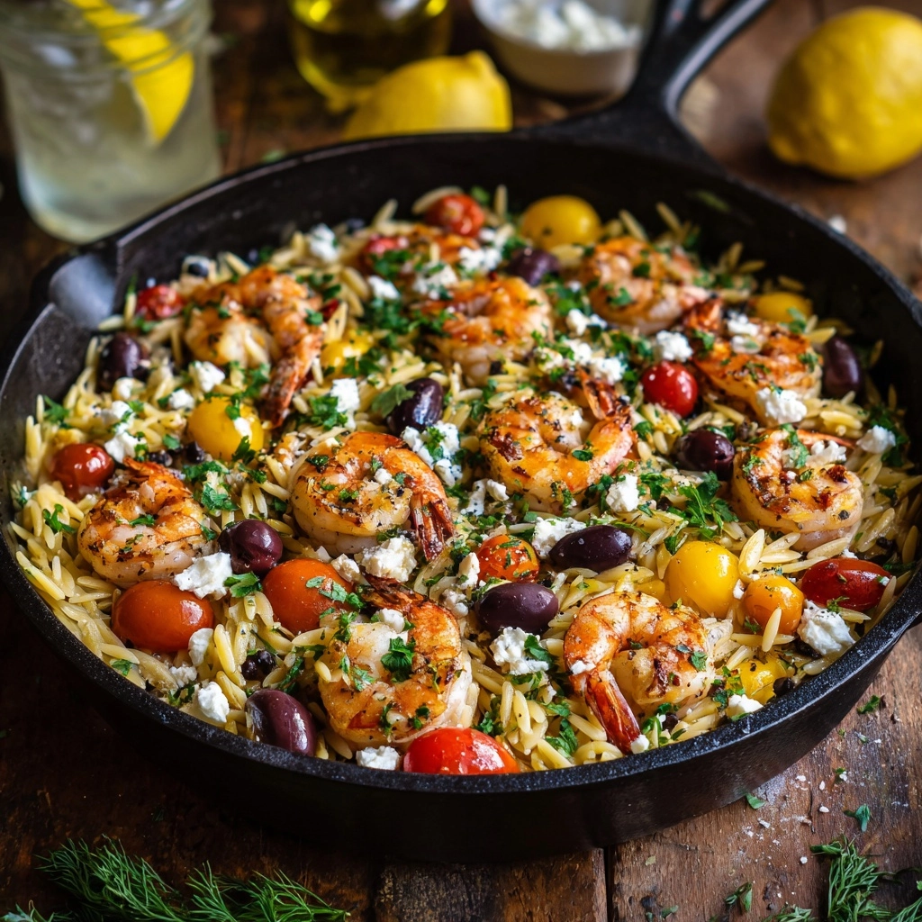 Greek Shrimp with Orzo and Feta Recipe - Recipe Image