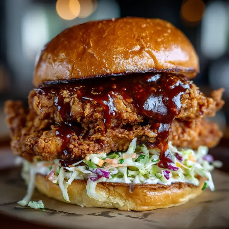 Fried Buffalo Chicken Sandwiches with Blue Cheese Slaw Recipe
