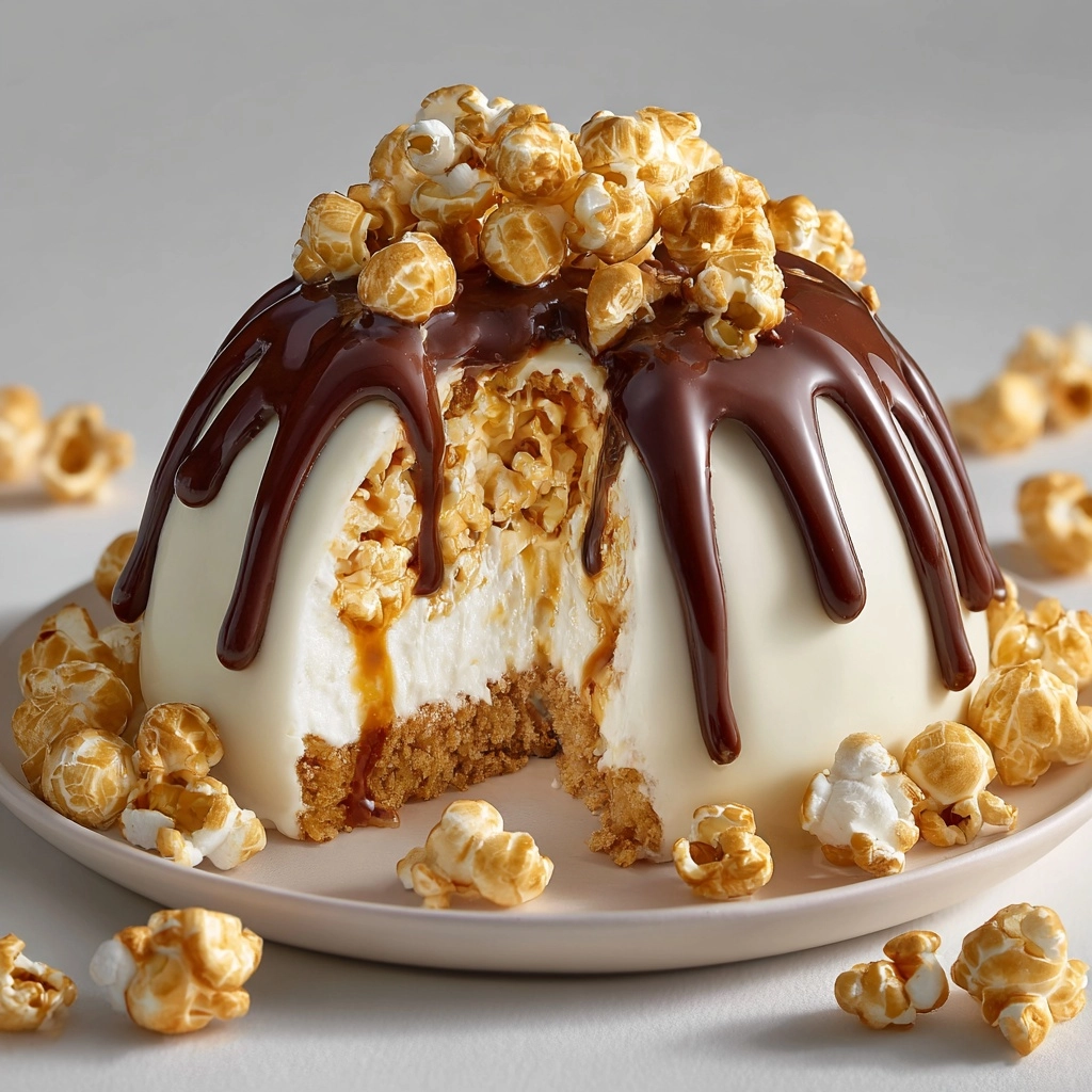 Caramel Popcorn Chocolate Dome Recipe - Recipe Image