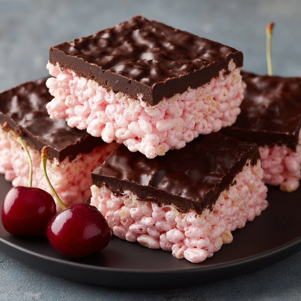 Chocolate Covered Cherry Rice Krispies Treats Recipe - Recipe Image
