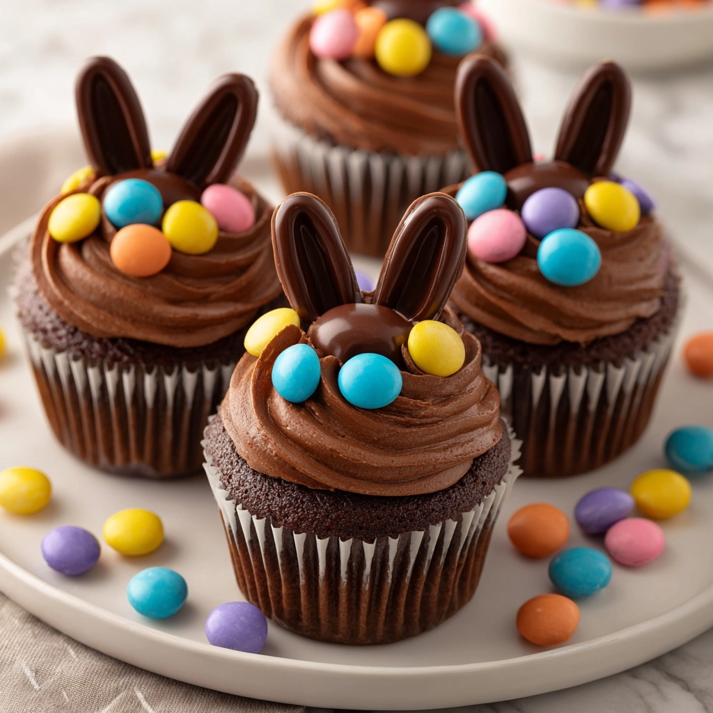 Sweet Easter Chocolate Bunny Surprise Cupcakes Recipe - Recipe Image