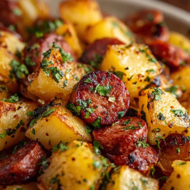 Fried Potatoes and Onions with Smoked Polish Sausage Recipe