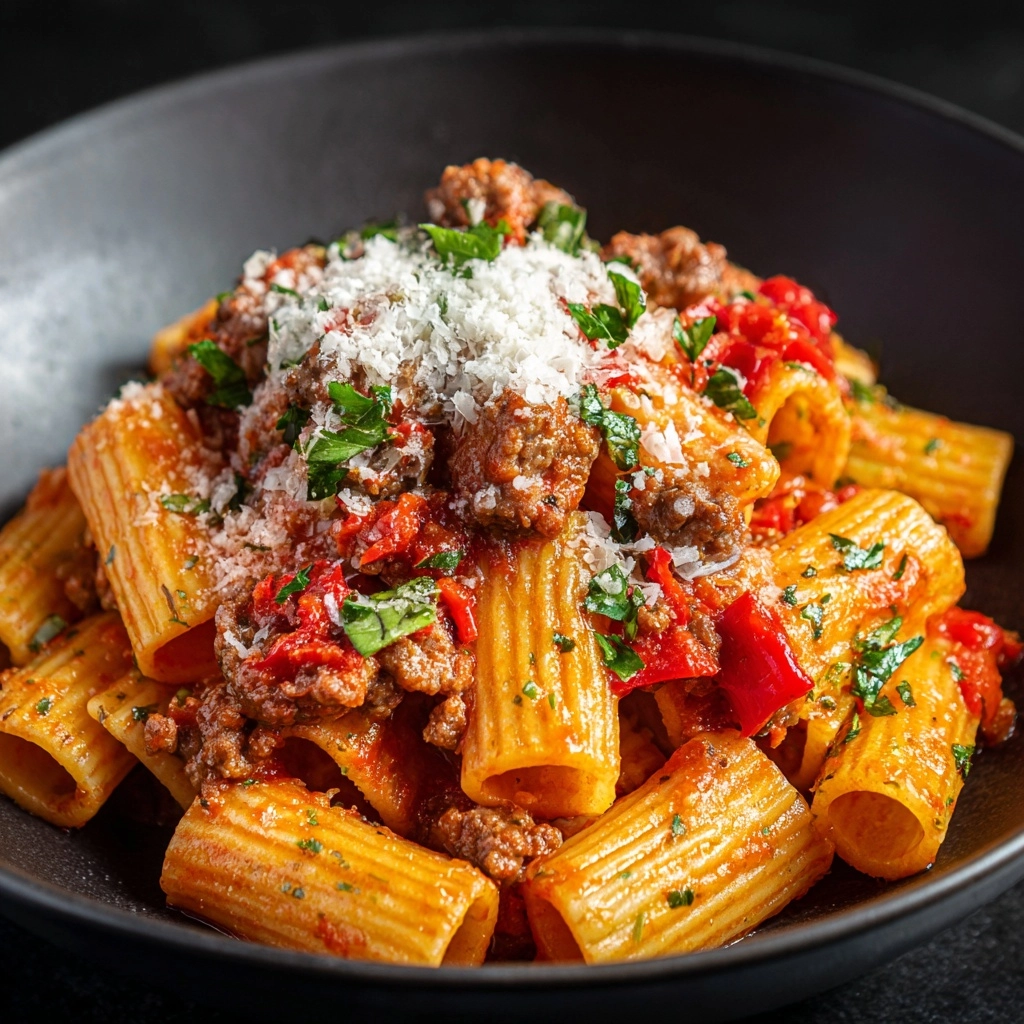 Sweet Pepper and Sausage Pasta Recipe - Recipe Image