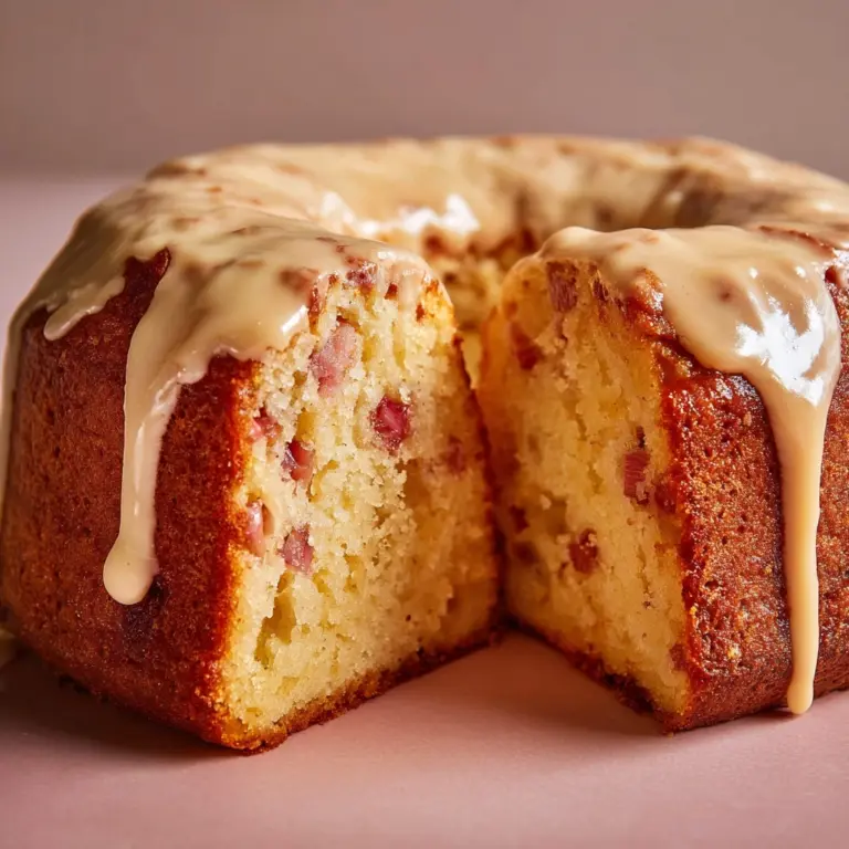Rhubarb Cake with Butter Sauce Recipe