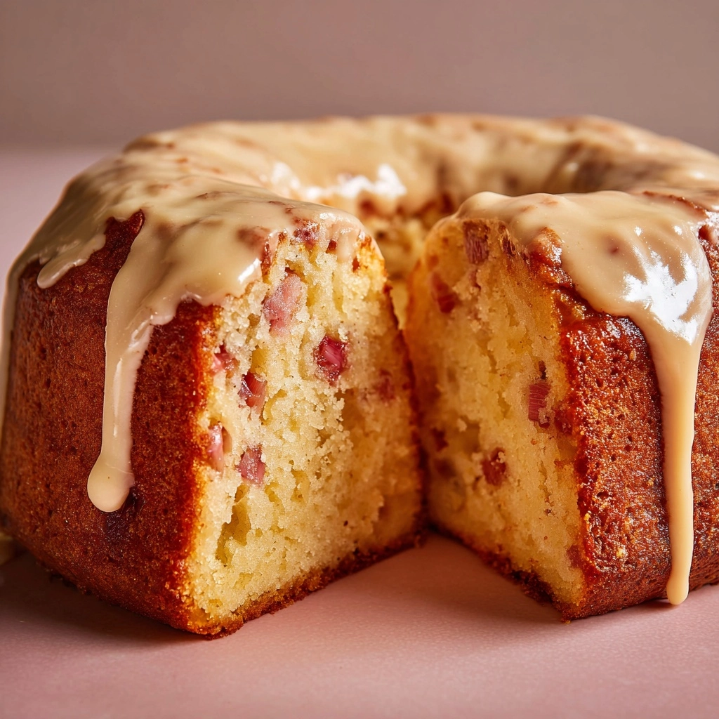 Rhubarb Cake with Butter Sauce Recipe - Recipe Image
