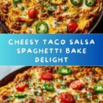 Cheesy Taco Salsa Spaghetti Bake Recipe