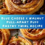 Blue Cheese, Walnut, and Thyme Pull-Apart Puff Pastry Twirl Recipe