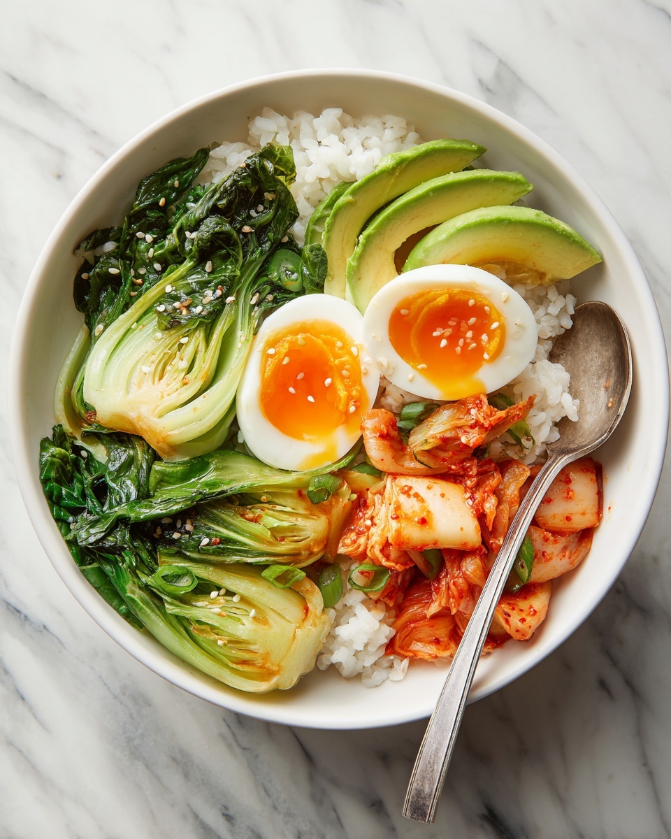 Kimchi Rice Bowl with Jammy Eggs Recipe - Recipe Image