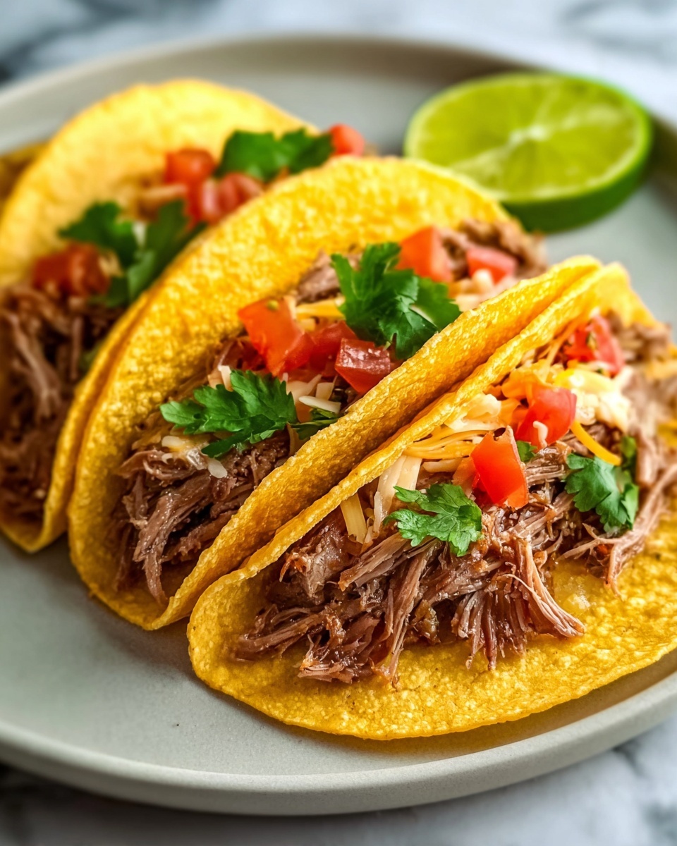 Crockpot Shredded Beef Tacos Recipe - Recipe Image