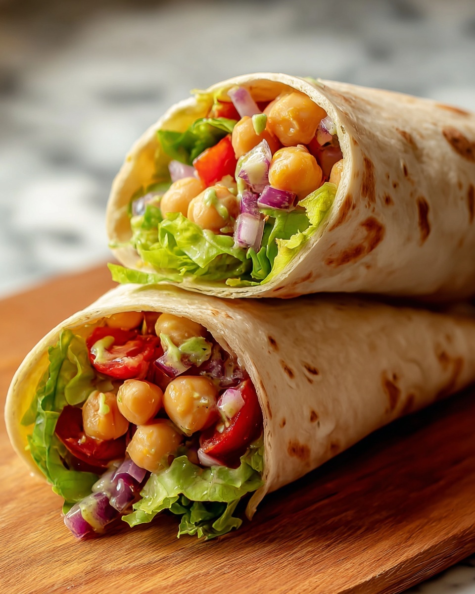 Chickpea Salad Wraps with Lemon Dressing Recipe - Recipe Image