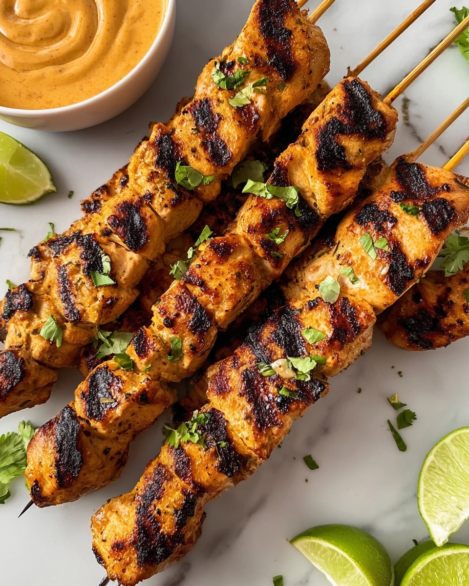 Thai Grilled Chicken Skewers with Coconut Peanut Sauce Recipe - Recipe Image
