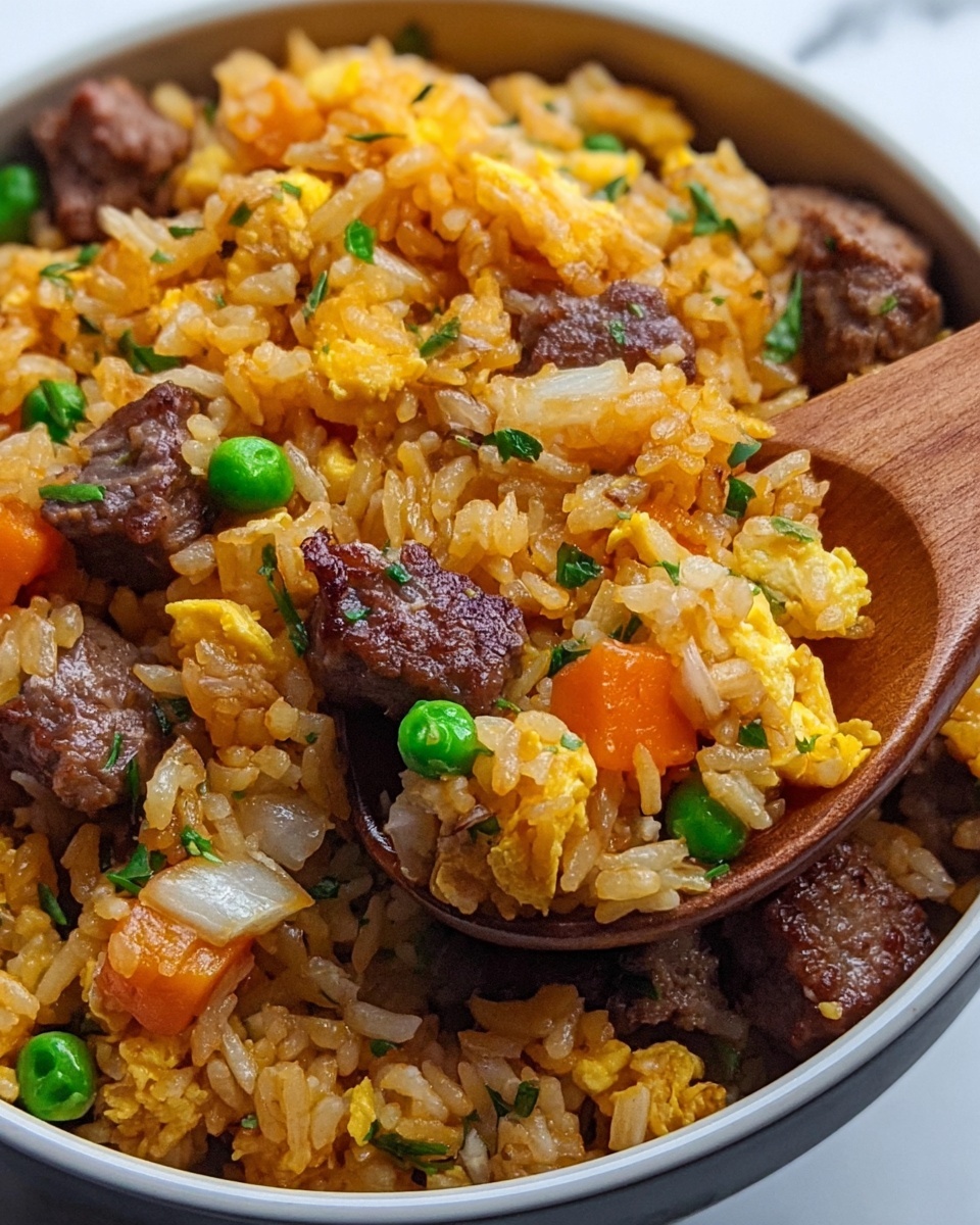 Onion Beef Fried Rice Recipe - Recipe Image