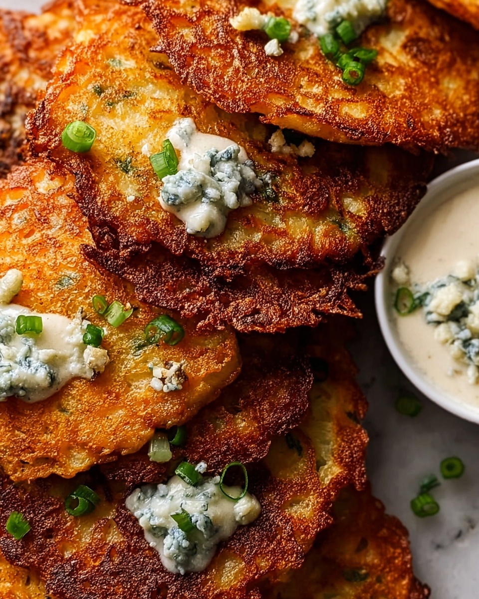 Buffalo Latkes with Blue Cheese Dip Recipe - Recipe Image