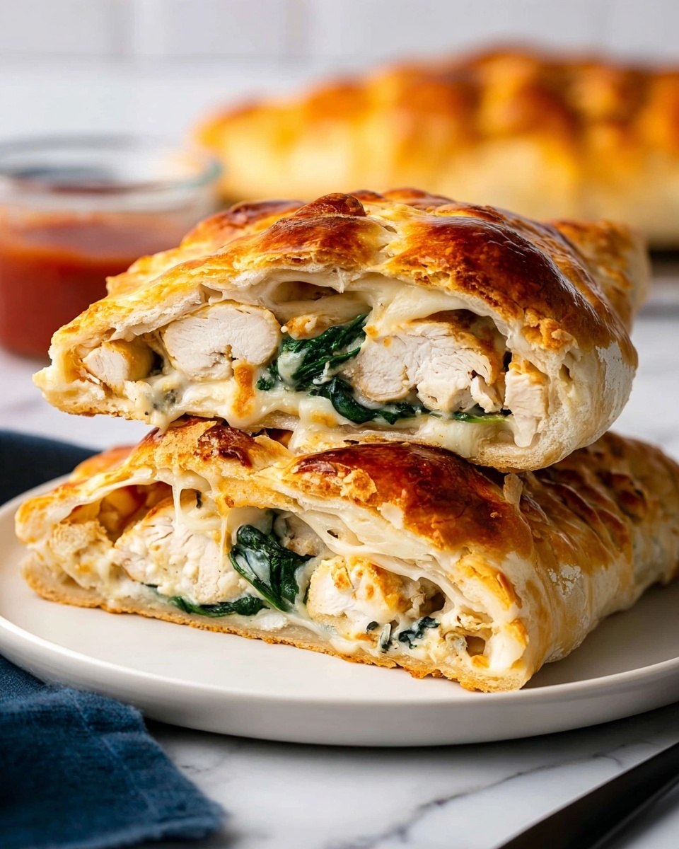 Creamy Chicken Spinach Calzone Recipe - Recipe Image