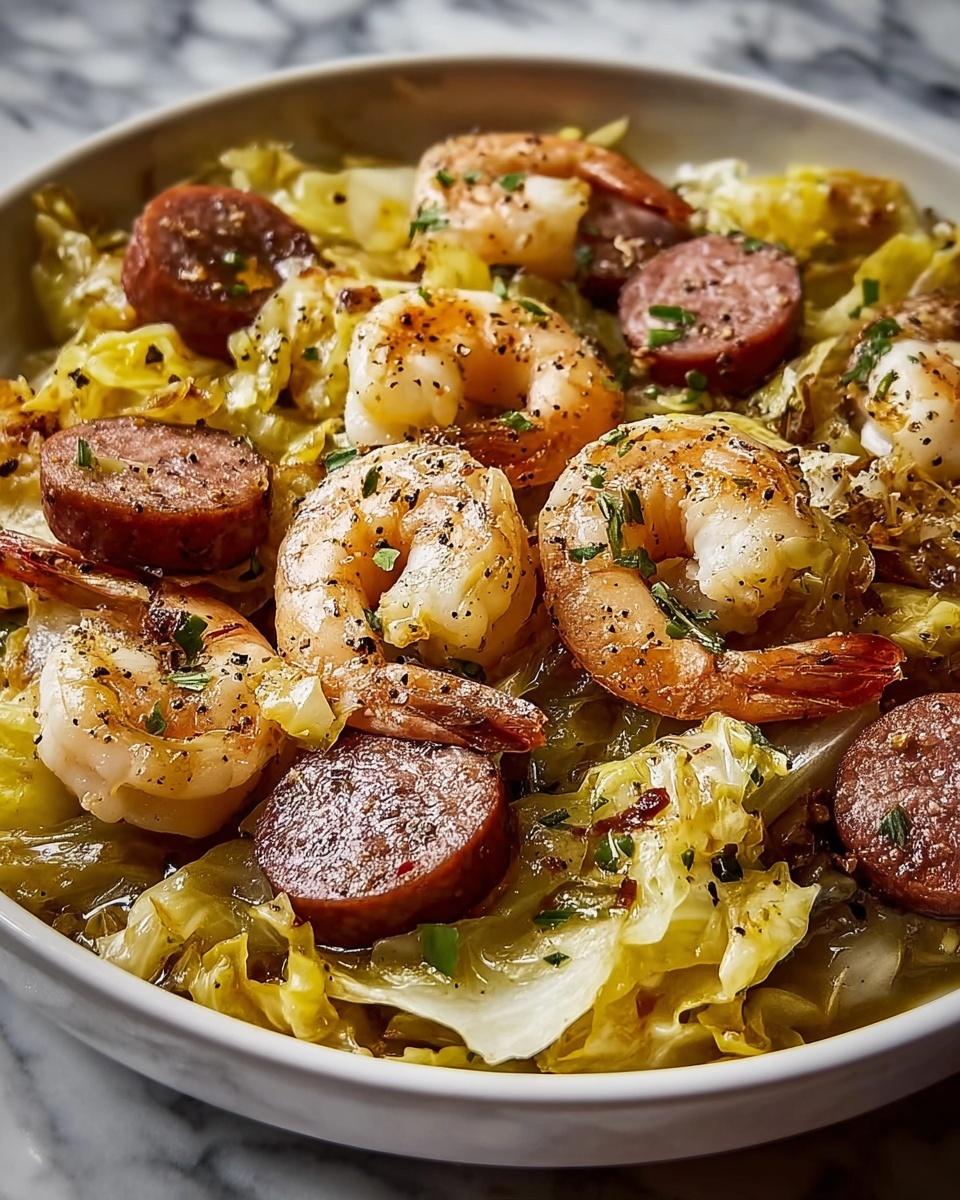 Fried Cabbage with Shrimp and Sausage Recipe - Recipe Image