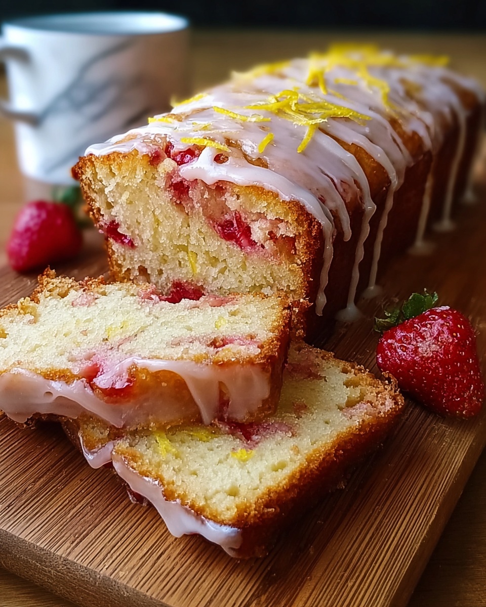 Lemon Rhubarb Loaf with Lemon Glaze Recipe - Recipe Image