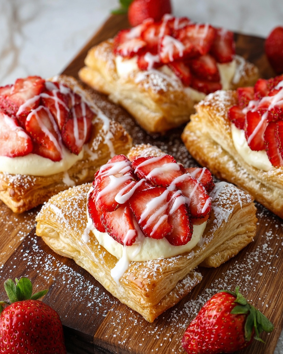 Strawberry Cream Cheese Danish Puff Pastry Recipe - Recipe Image