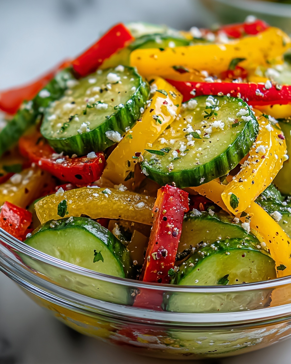 Cucumber and Bell Pepper Salad Recipe - Recipe Image