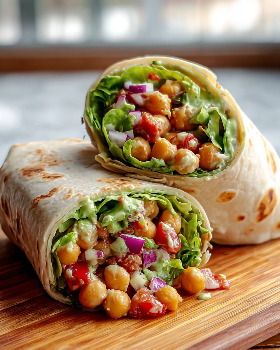 Chickpea Salad Wraps with Lemon Dressing Recipe - Recipe Image