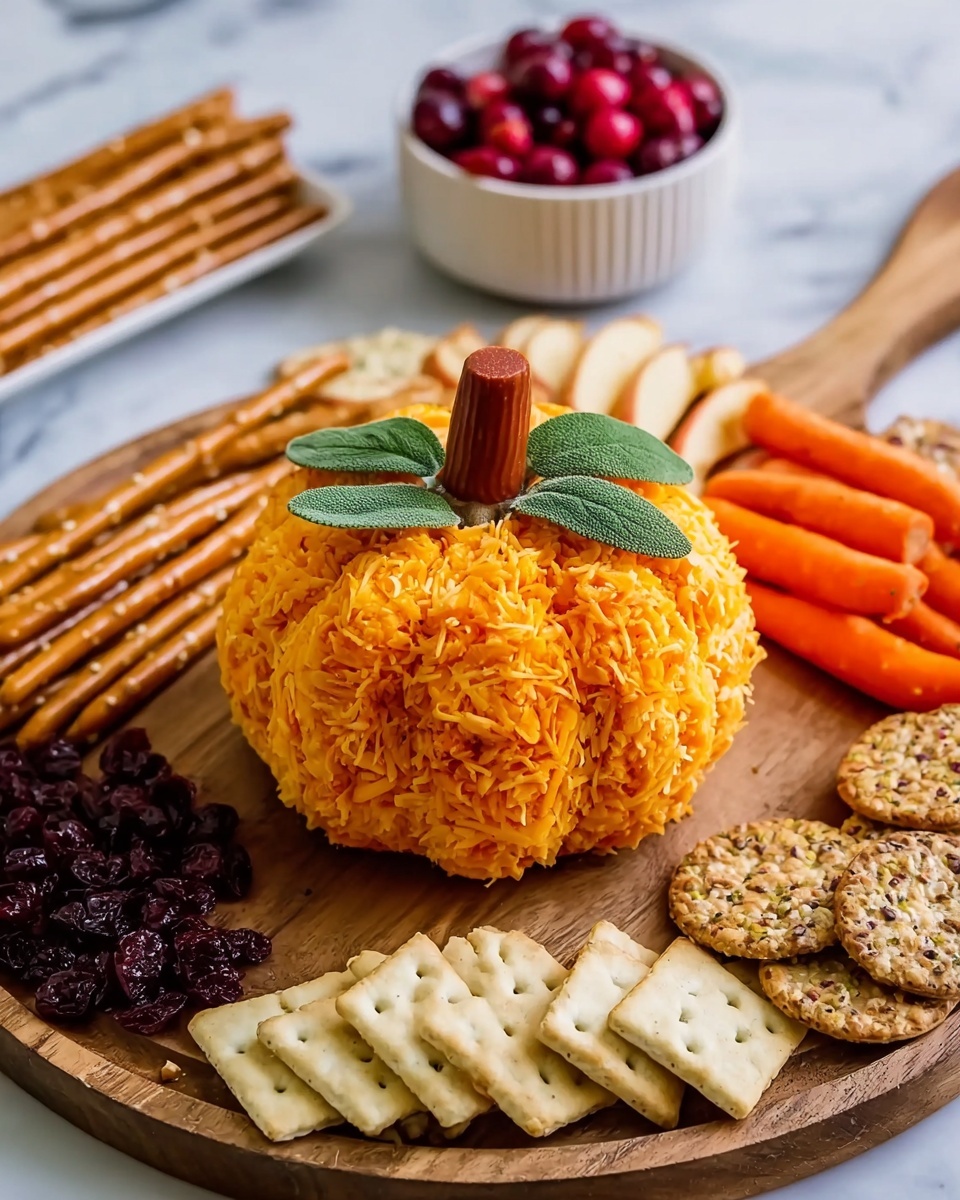 Savory Pumpkin-Shaped Cheese Ball Recipe - Recipe Image
