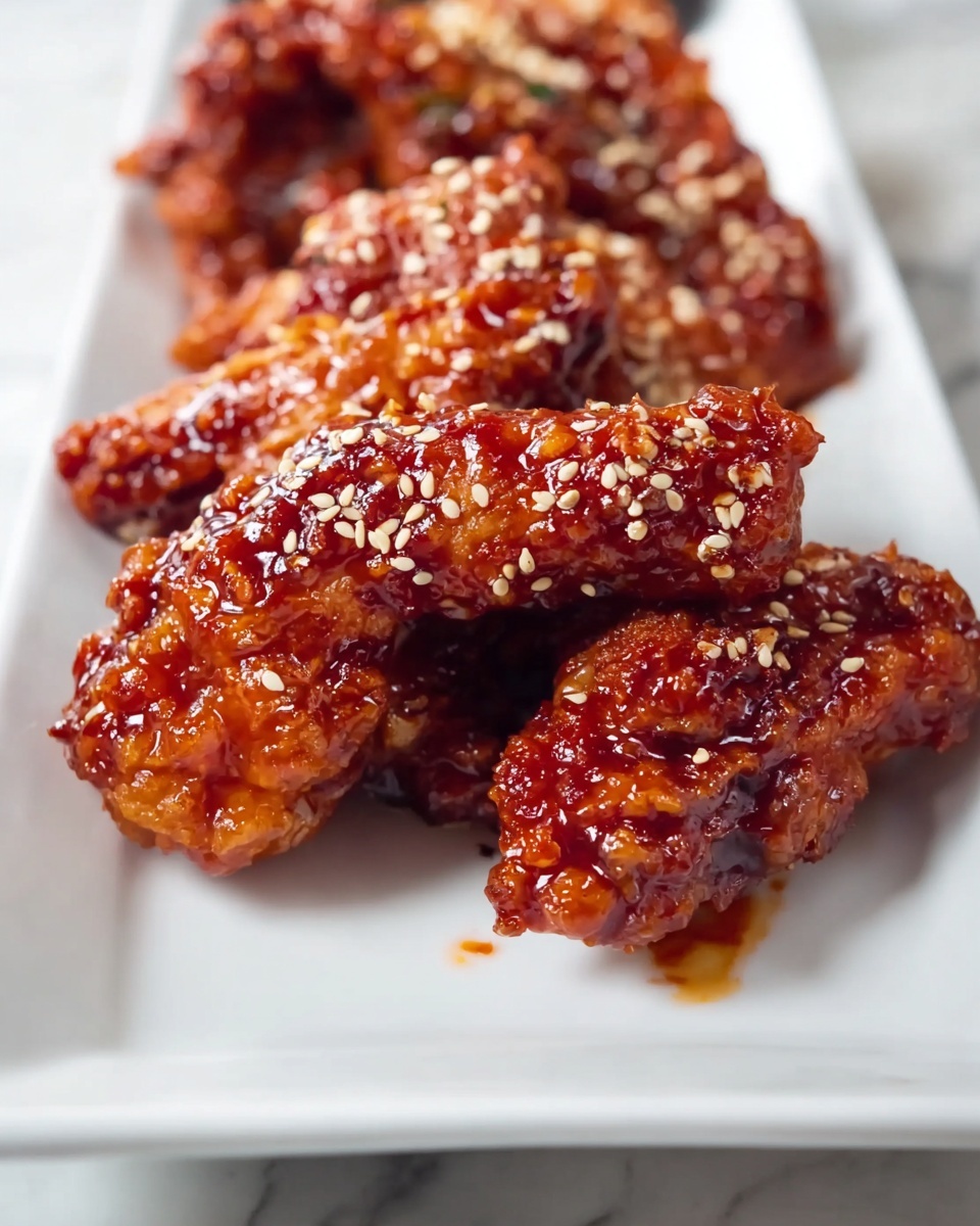 Sweet and Spicy Korean Fried Chicken (Yangnyeom Chicken) Recipe - Recipe Image