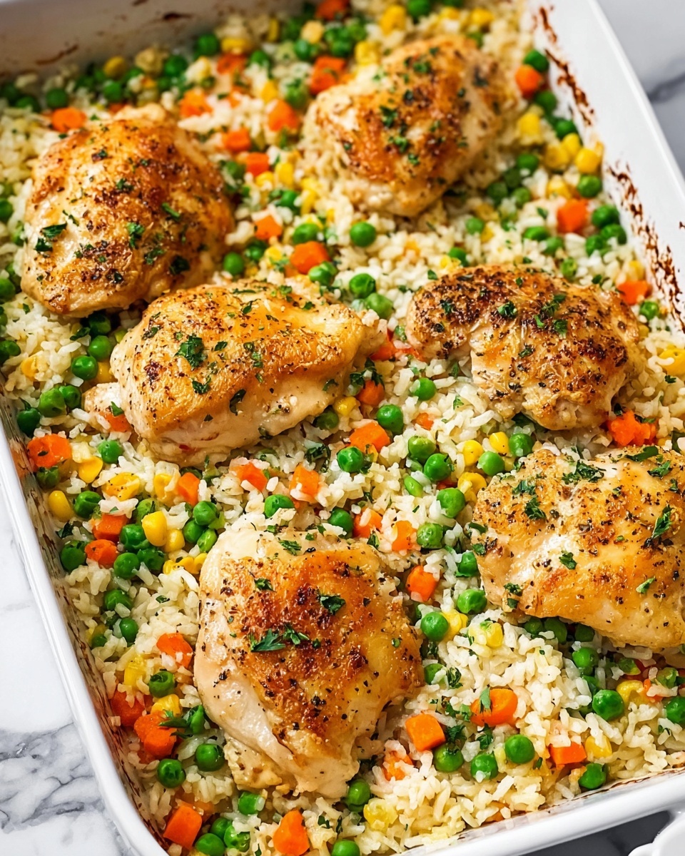 No-Peek Chicken Casserole with Creamy Rice and Vegetables Recipe - Recipe Image
