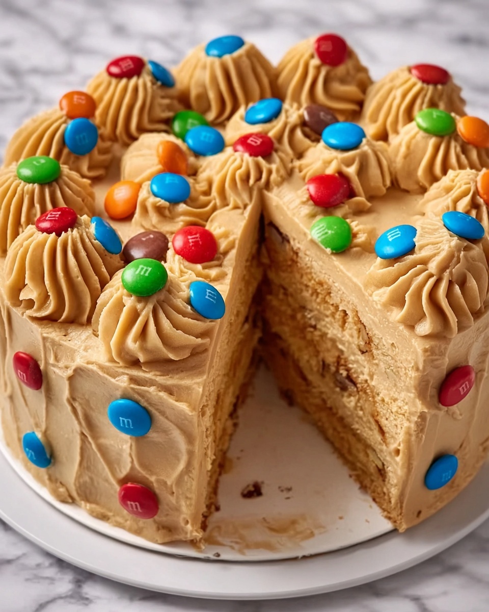 M&M’s Peanut Butter Cake with Peanut Butter Frosting Recipe - Recipe Image