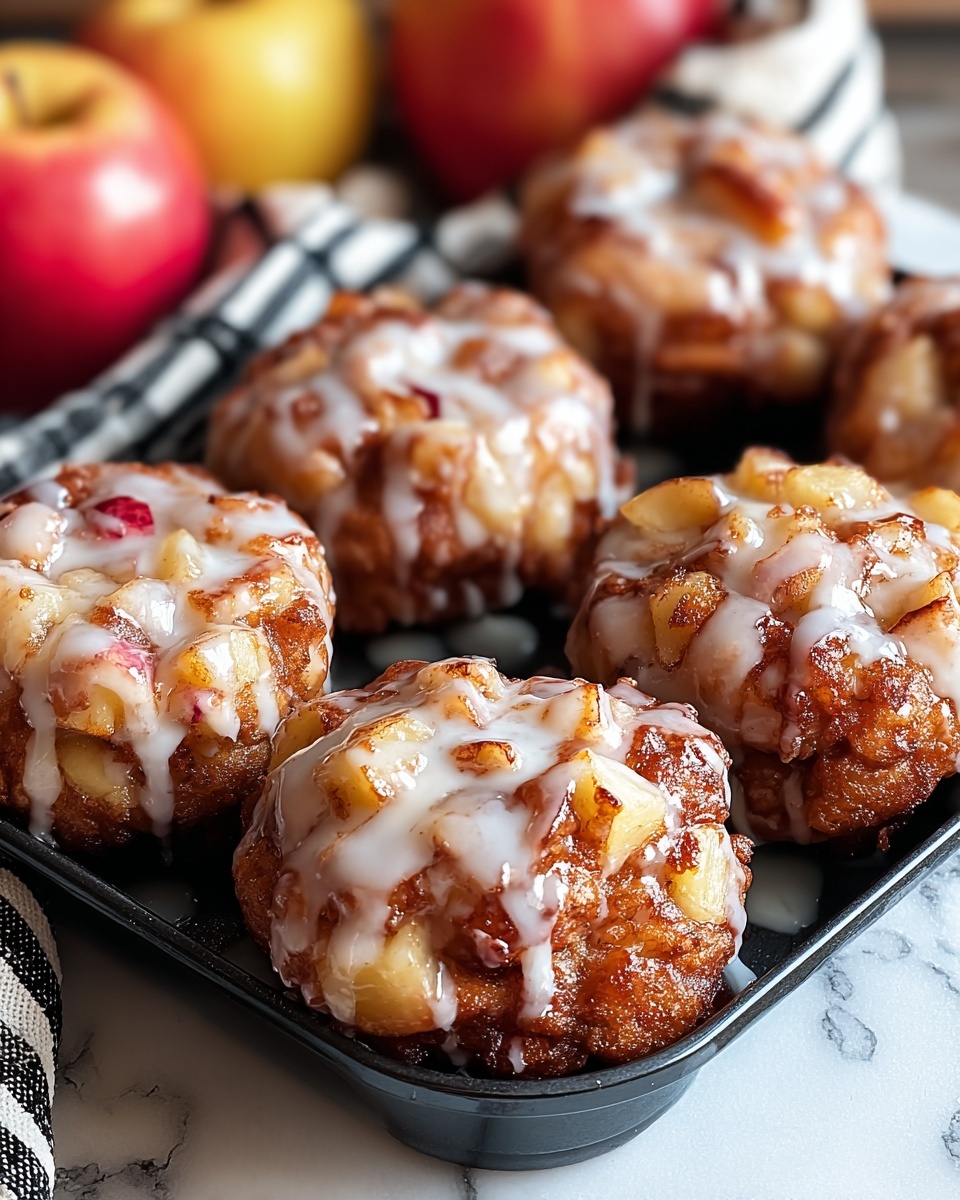 Warm Baked Apple Fritters with Vanilla Glaze Recipe - Recipe Image