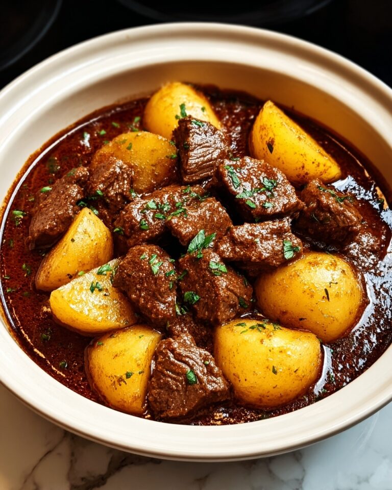 Slow Cooker Garlic Butter Beef Bites & Potatoes Recipe