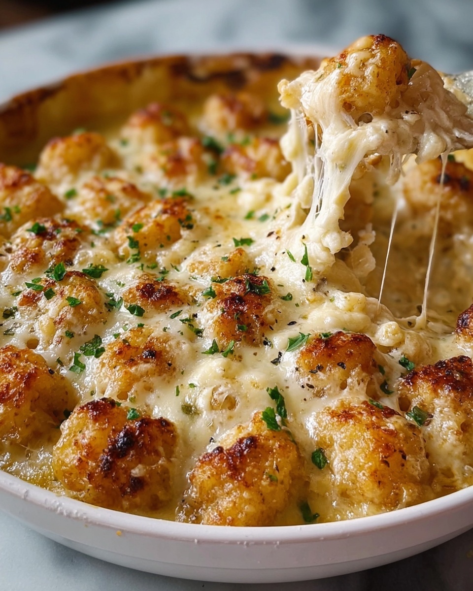 Chicken Alfredo Tater Tot Casserole Recipe - Recipe Image