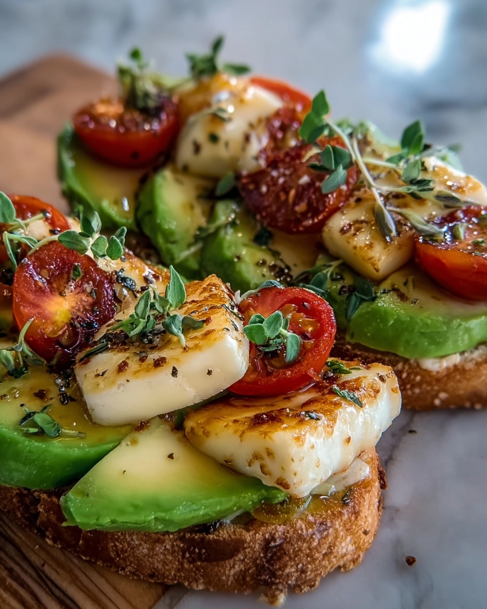 Hot Honey Avocado & Halloumi Toast on Sourdough Recipe - Recipe Image