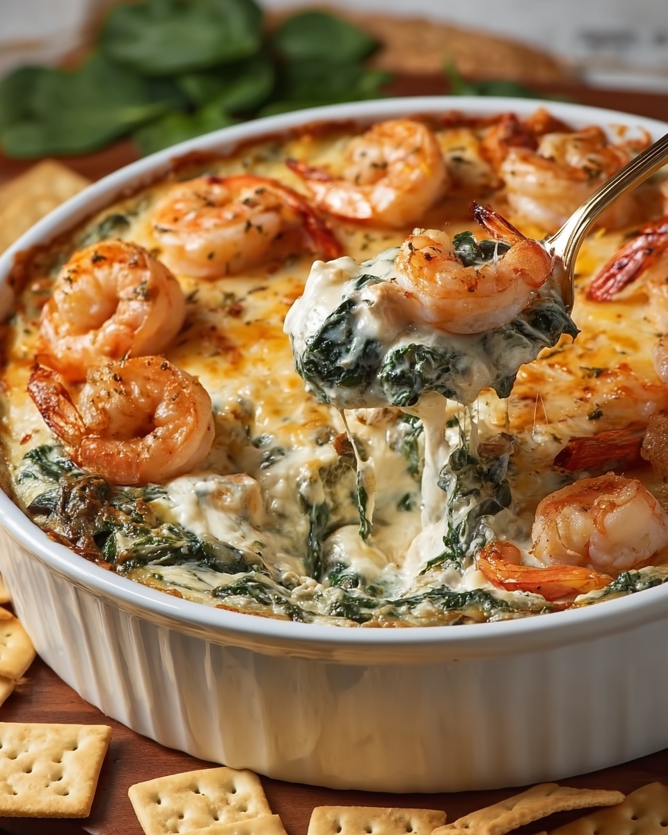 Cheesy and Creamy Shrimp & Crab Spinach Dip Recipe - Recipe Image