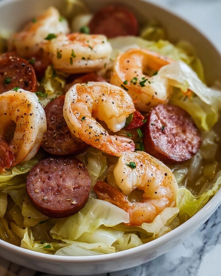 Fried Cabbage with Shrimp and Sausage Recipe