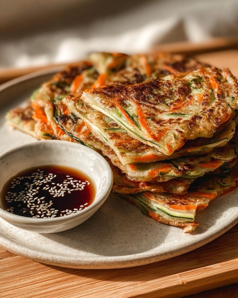 Crispy Korean Vegetable Pancake with Dipping Sauce Recipe