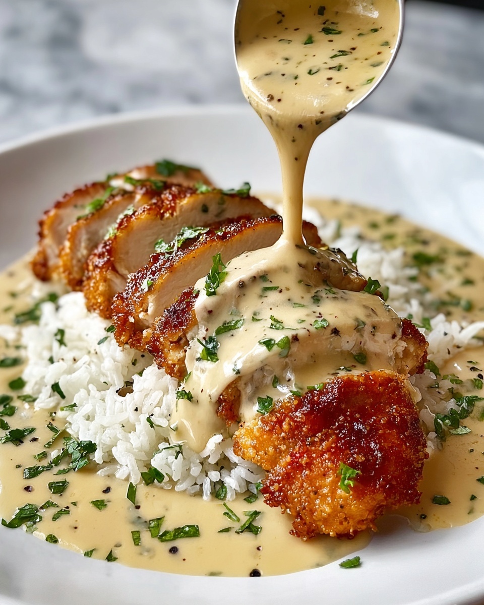Parmesan-Crusted Chicken with Creamy Garlic Sauce Recipe - Recipe Image