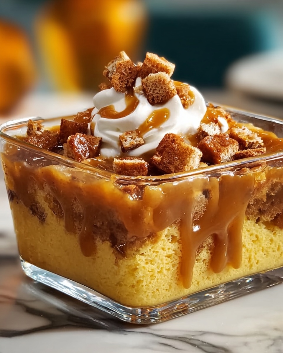 Pumpkin Bread Pudding with Caramel Sauce Recipe - Recipe Image