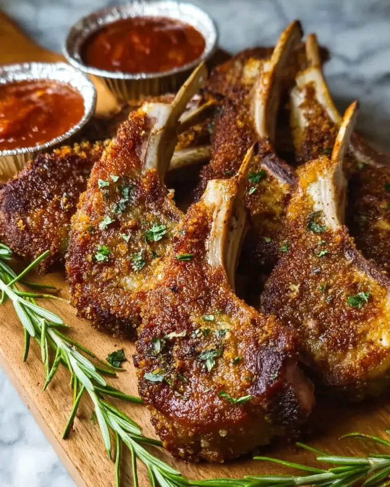 Garlic Parmesan Fried Lamb Chops Recipe