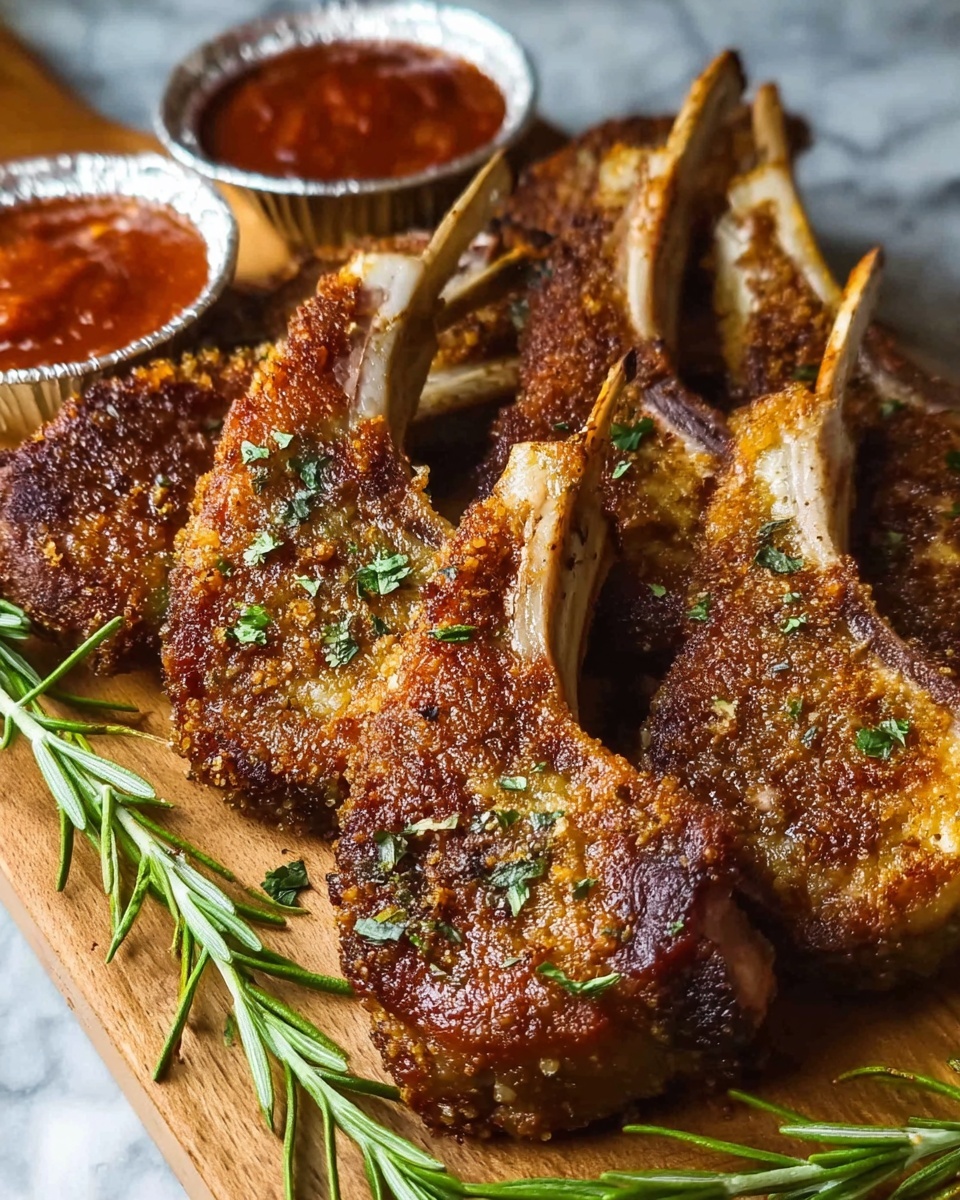 Garlic Parmesan Fried Lamb Chops Recipe - Recipe Image