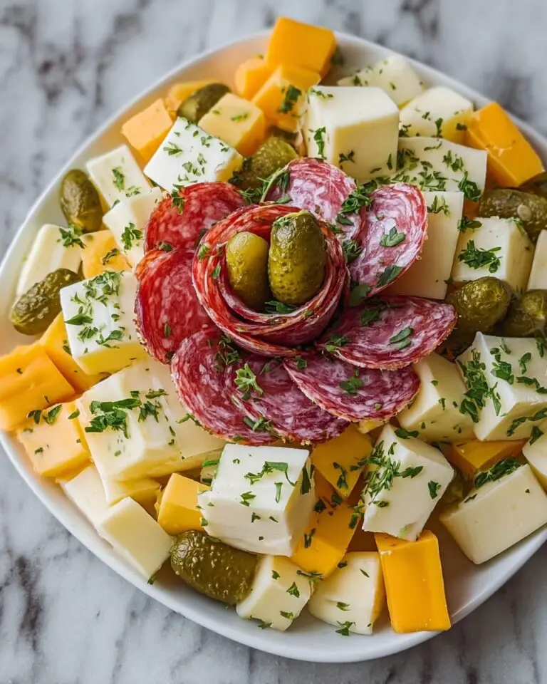 Easy Marinated Cheese Appetizer with Salami & Pickles Recipe