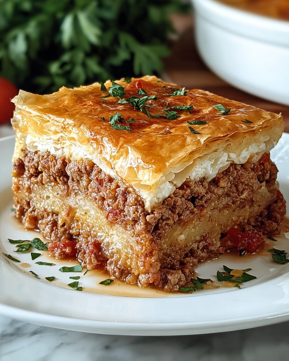 Greek Phyllo Meat Pie Recipe - Recipe Image