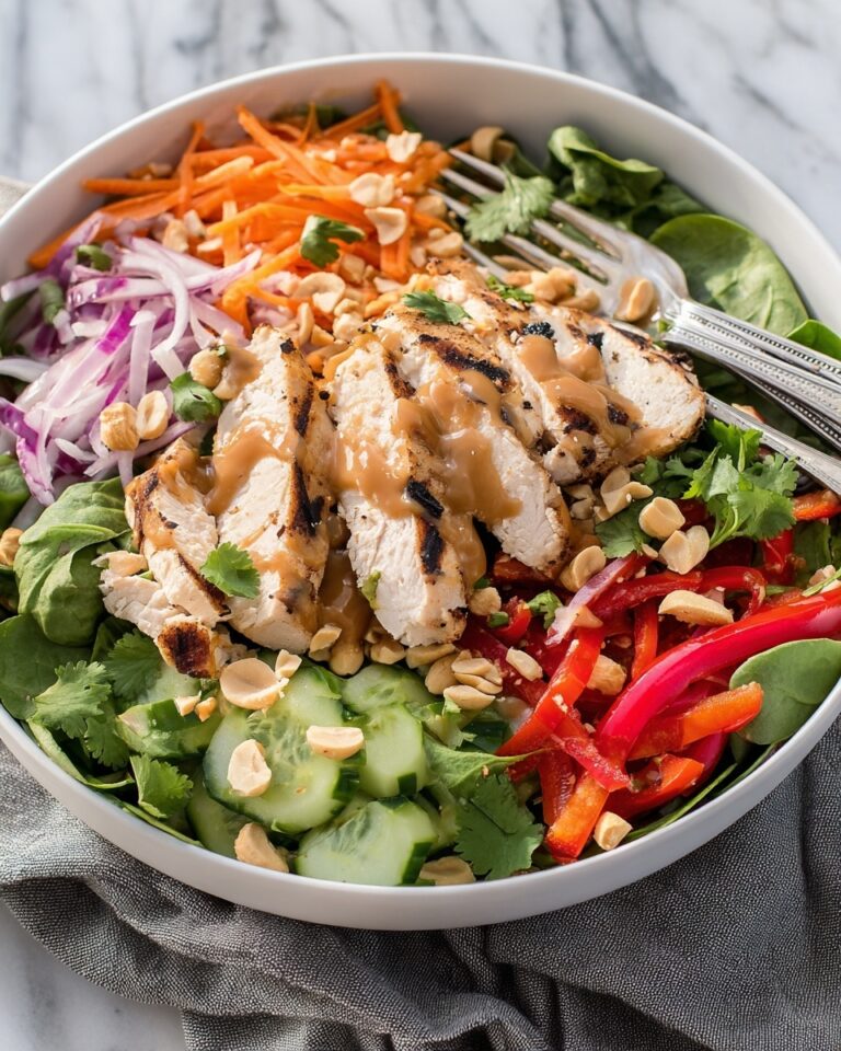 Thai Chicken Salad with Crunchy Peanut Dressing Recipe