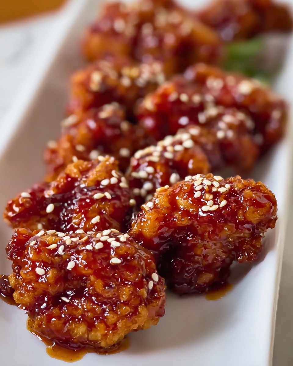 Sweet and Spicy Korean Fried Chicken (Yangnyeom Chicken) Recipe - Recipe Image