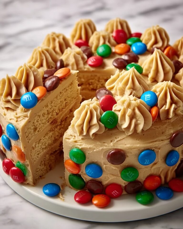 M&M’s Peanut Butter Cake with Peanut Butter Frosting Recipe