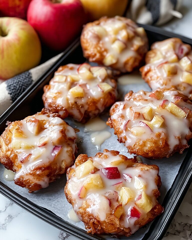 Warm Baked Apple Fritters with Vanilla Glaze Recipe
